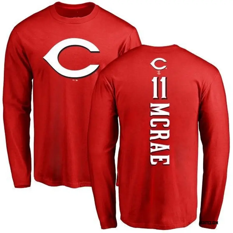 Youth Cincinnati Reds ＃11 Hal Mcrae Red Backer Long Sleeve T-Shirt - Reds  Store