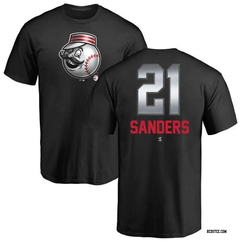 Men's Cincinnati Reds ＃21 Reggie Sanders Black Branded Midnight Mascot T-Shirt