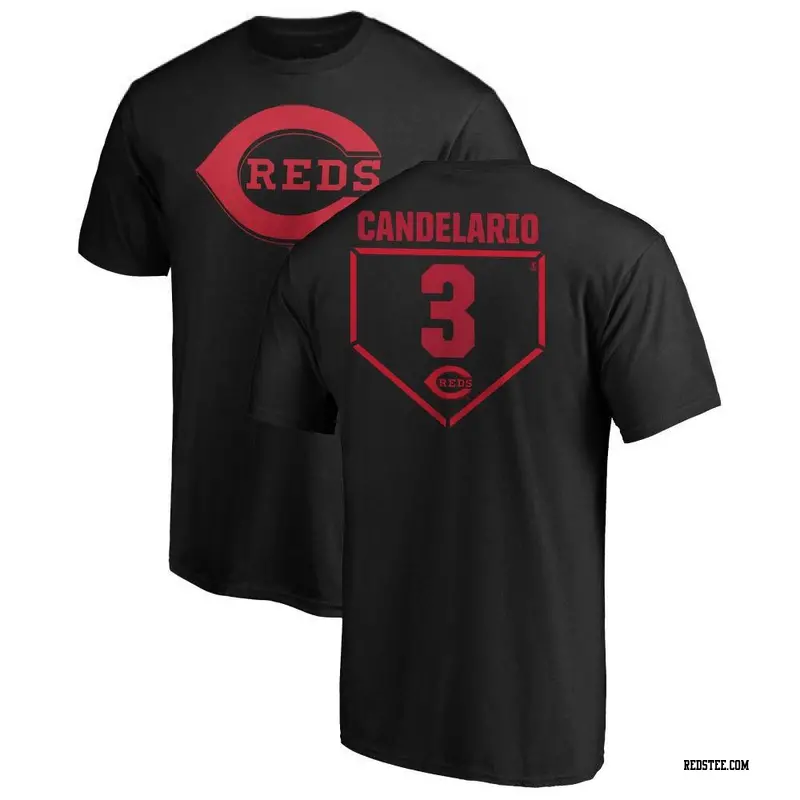 Men's Cincinnati Reds ＃3 Jeimer Candelario Black RBI T-Shirt