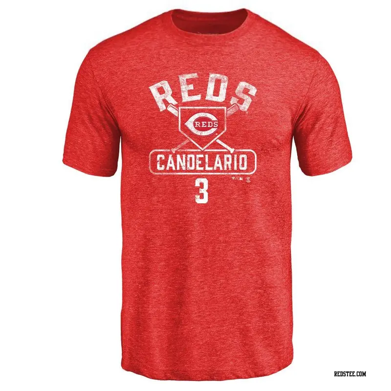 Men's Cincinnati Reds ＃3 Jeimer Candelario Red Base Runner T-Shirt