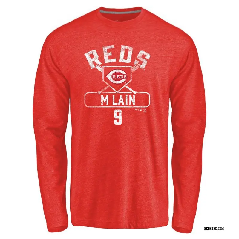Men's Cincinnati Reds ＃9 Matt McLain Red Branded Base Runner Long Sleeve T-Shirt