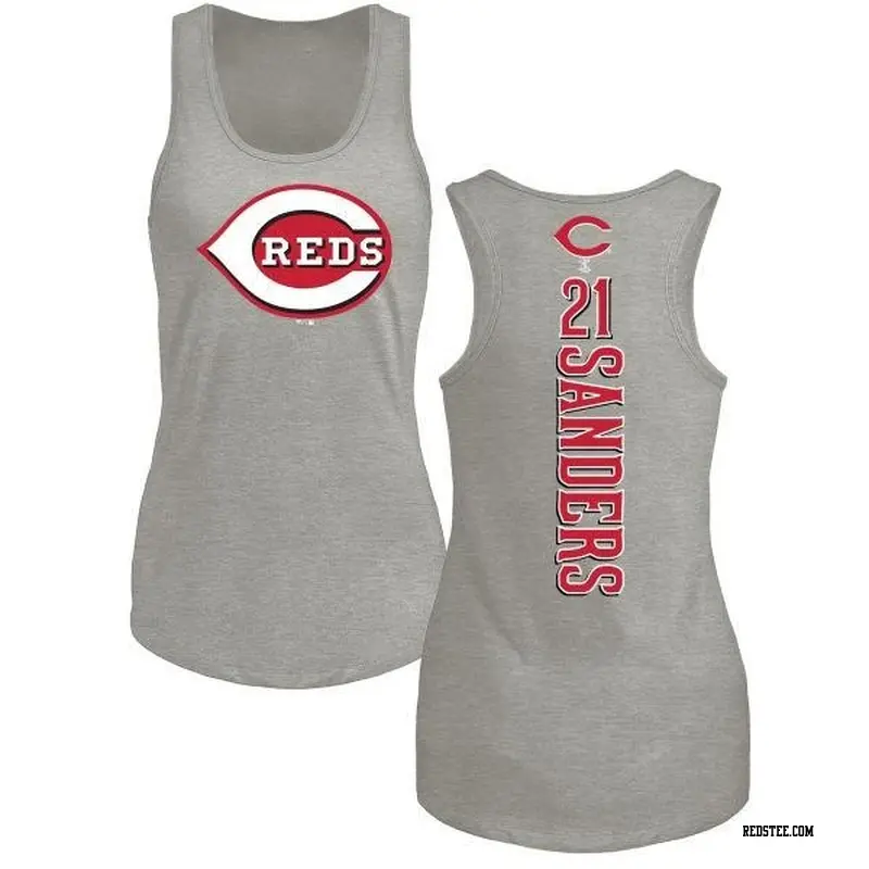 Women's Cincinnati Reds ＃21 Reggie Sanders Ash Branded Backer Tank Top
