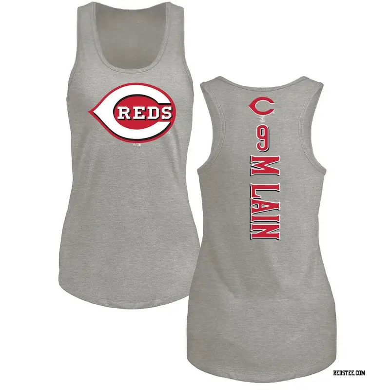 Women's Cincinnati Reds ＃9 Matt McLain Ash Branded Backer Tank Top