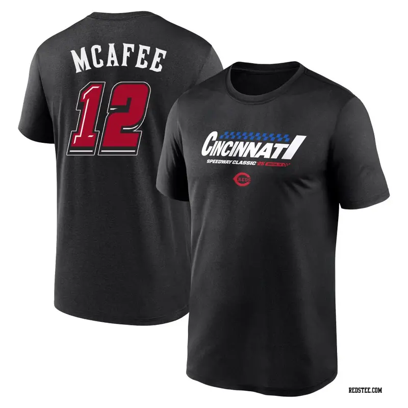 Youth Cincinnati Reds ＃12 Quincy Mcafee Black 2025 Speedway Classic Performance Name & Number T-Shirt