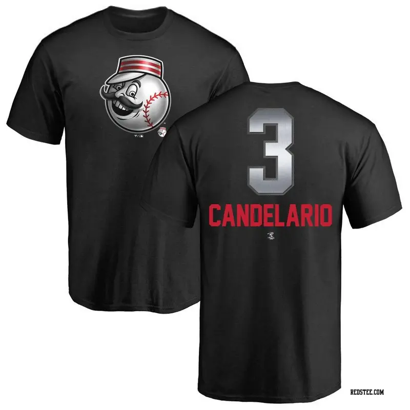 Youth Cincinnati Reds ＃3 Jeimer Candelario Black Midnight Mascot T-Shirt