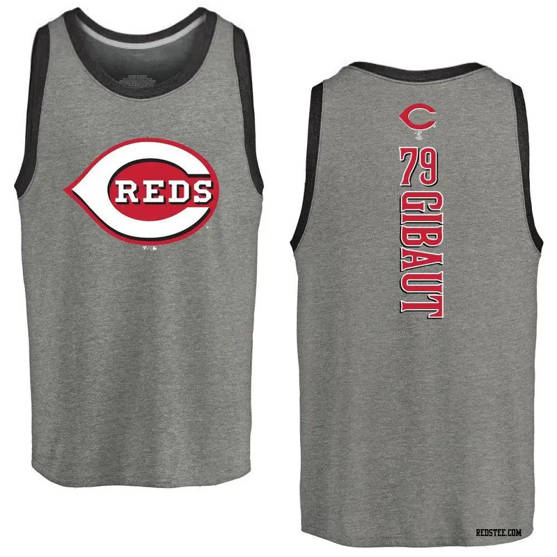 Youth Cincinnati Reds ＃79 Ian Gibaut Ash Branded Backer Tank Top