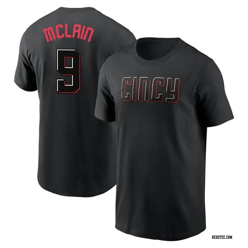 Youth Cincinnati Reds ＃9 Matt McLain Black 2023 City Connect Name & Number T-Shirt