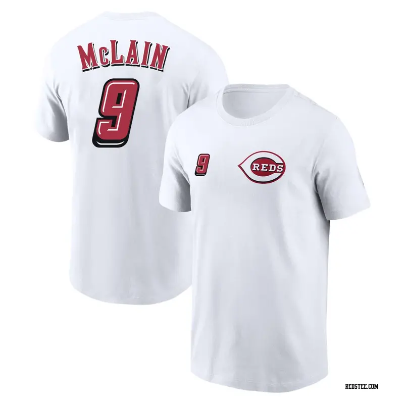 Youth Cincinnati Reds ＃9 Matt McLain White 2025 Speedway Classic Name & Number T-Shirt